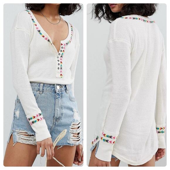 Free People Rainbow Thermal Top - Picture 1 of 16